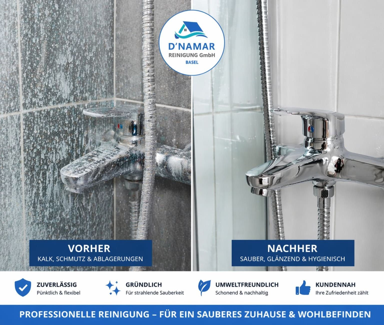 Professionelle Badezimmerreinigung in Basel – kalkfrei und hygienisch
