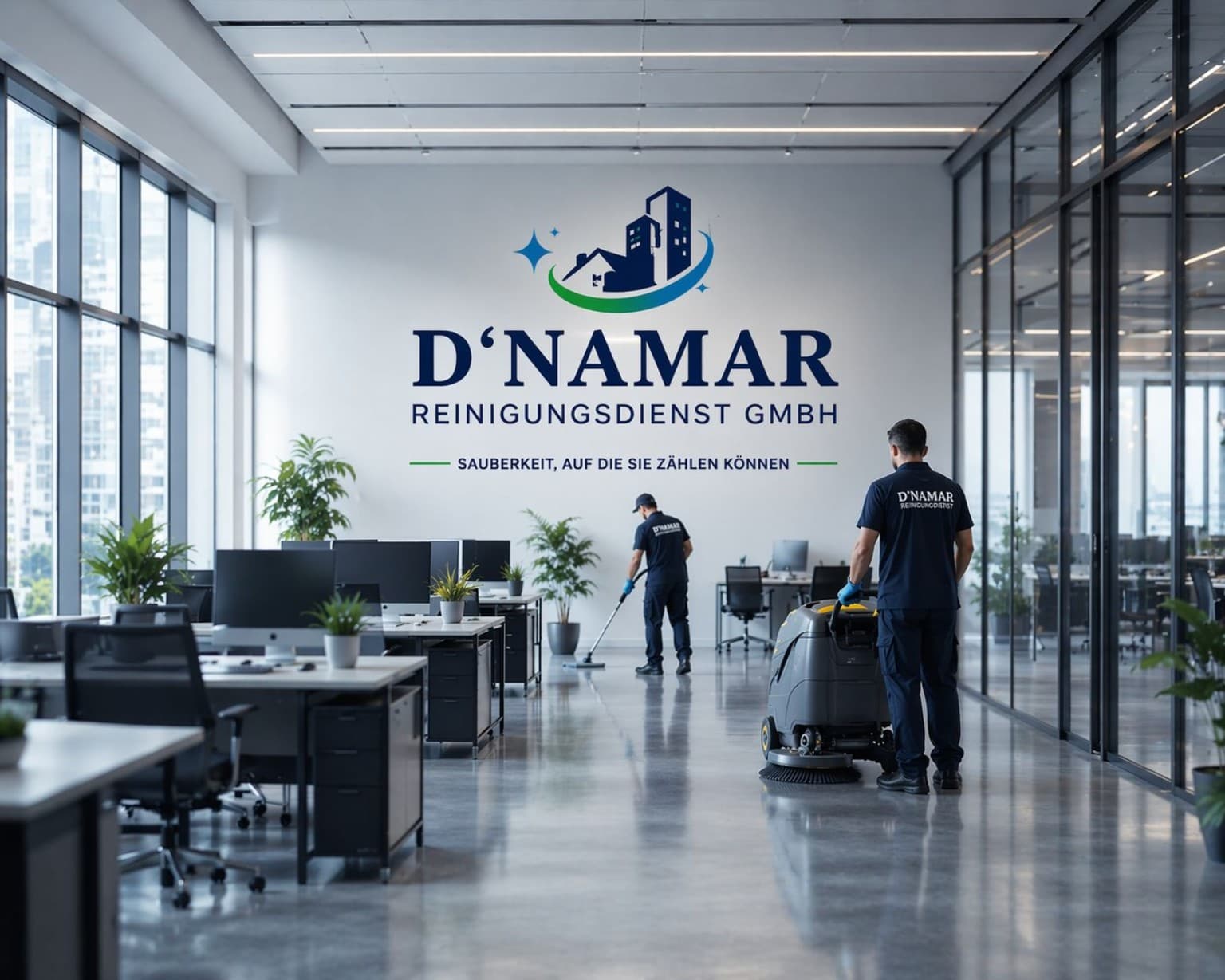 D'Namar Reinigungsteam im professionellen Einsatz in Basel