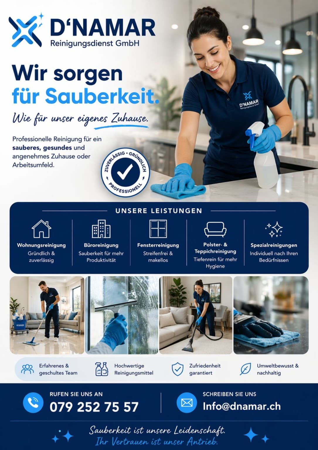 D'Namar Reinigungsdienst GmbH Basel – Leistungsübersicht